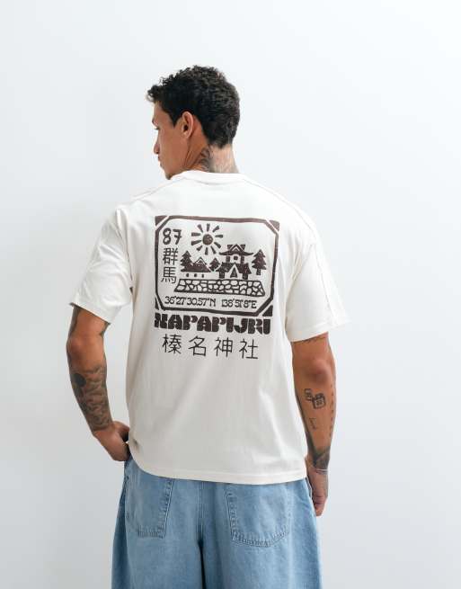Napapijri backprint t-shirt in white, 5 of 5