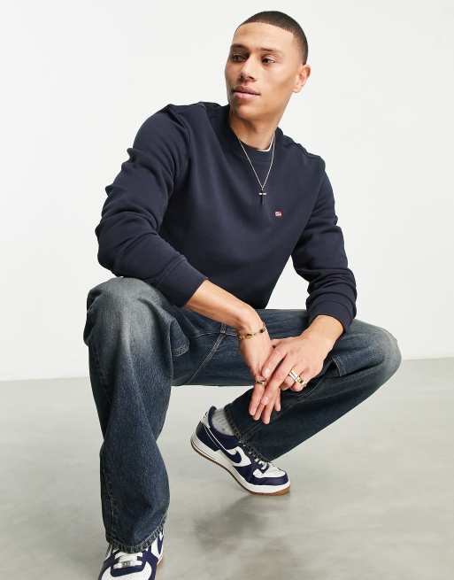 Napapijri - Balis - Felpa blu navy con logo piccolo