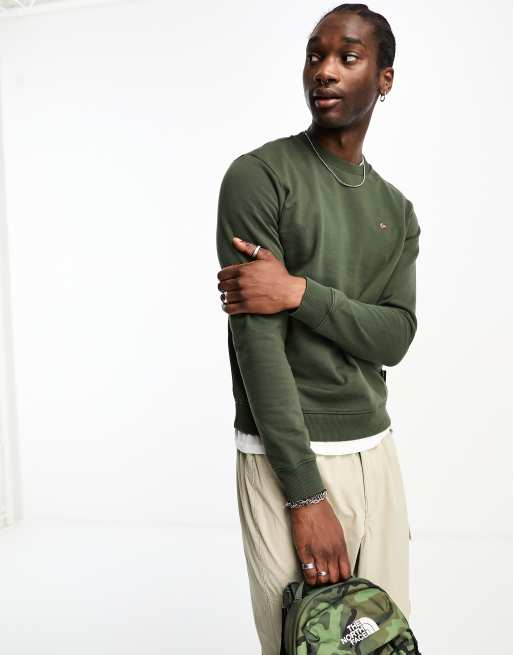 Napapijri – Balis – Khakifärgad sweatshirt i fleece med liten logga