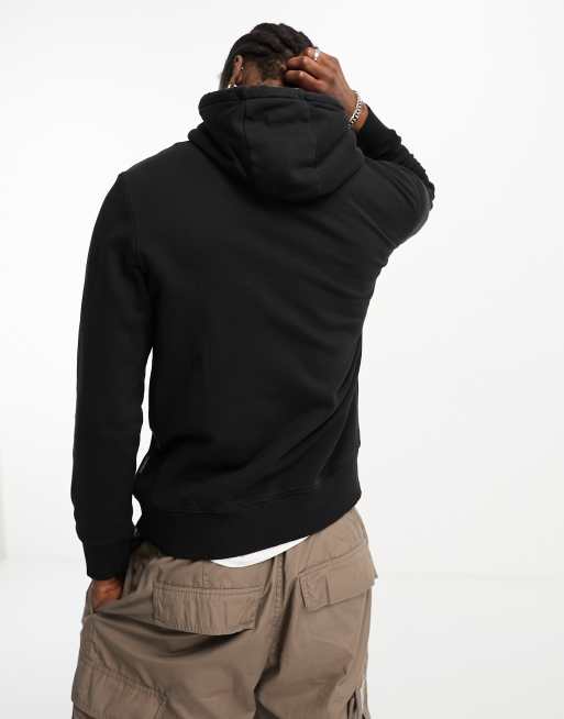 Napapijri Balis small logo fleece hoodie in black, 4 of 4