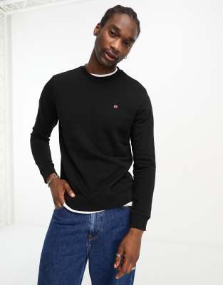 Napapijri Balis small logo fleece sweatshirt in black | ASOS