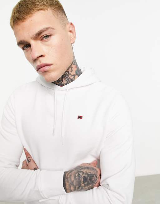 Napapijri Balis small logo overhead hoodie in off white ASOS