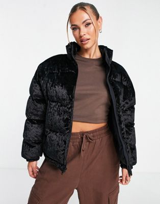 Napapijri Belay velvet puffer jacket in black - ASOS Price Checker