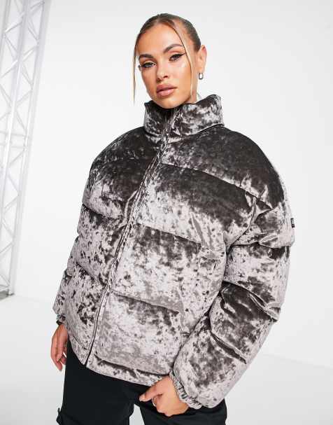 Napapijri Belay velvet puffer jacket in brown - view 1