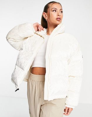 Napapijri Belay velvet puffer jacket in white - ASOS Price Checker