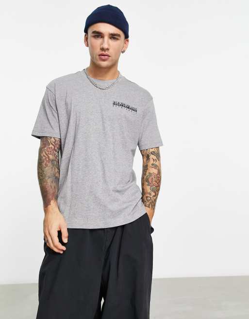 送料込★NAPAPIJRI★半袖Tシャツ S-Bolivar Tシャツ Napapijri – Bolivar – Szary T-shirt z nadrukiem na plecach