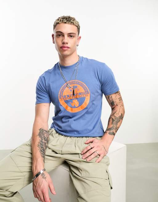 Napapijri Bollo chest print t-shirt in blue
