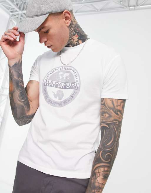 Napapijri Bollo chest print t-shirt in white