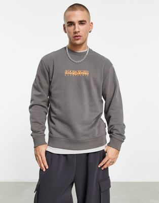 Napapijri Box chest logo sweatshirt in grey