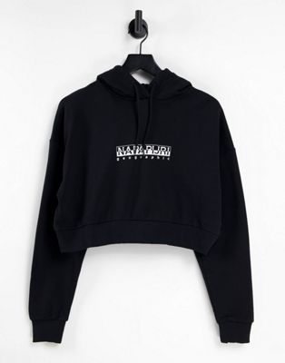 Napapijri Box cropped hoodie in black