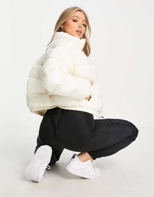 Cropped puffer shop jacket white