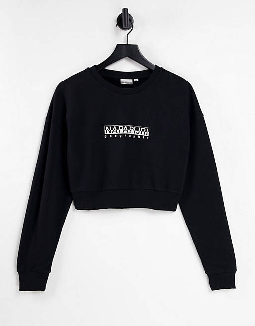  Napapijri Box cropped sweatshirt in black 