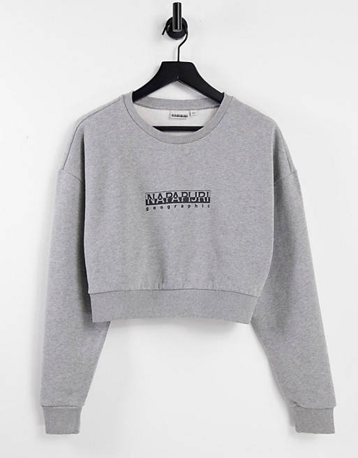 Sportswear Napapijri Box cropped sweatshirt in light grey 