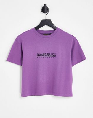 Napapijri Box cropped t-shirt in violet