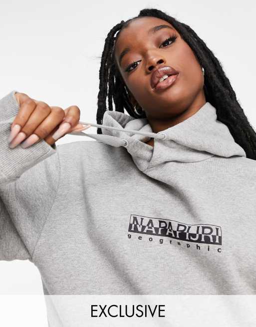 Napapijri Box hoodie in gray Exclusive to ASOS