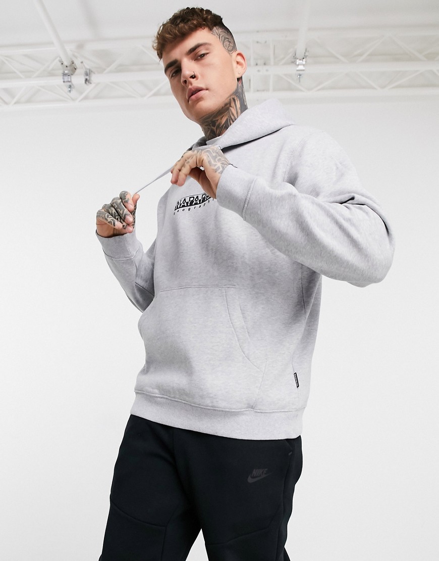 Napapijri Box hoodie in gray-Grey
