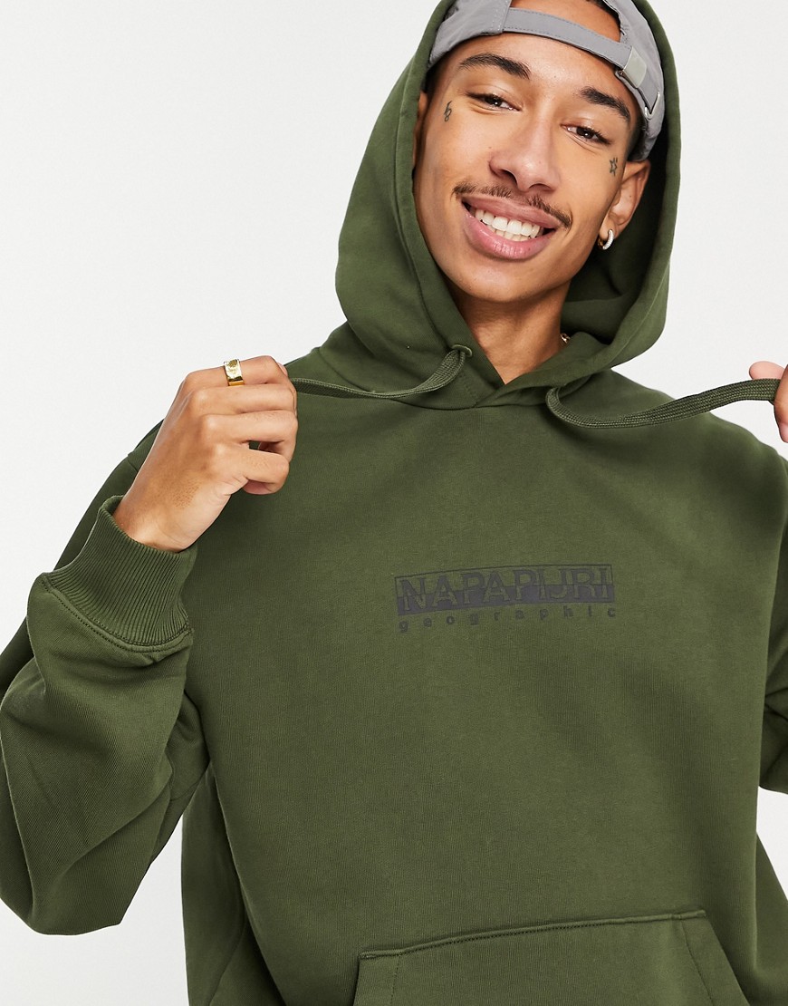 Napapijri Box hoodie in khaki green