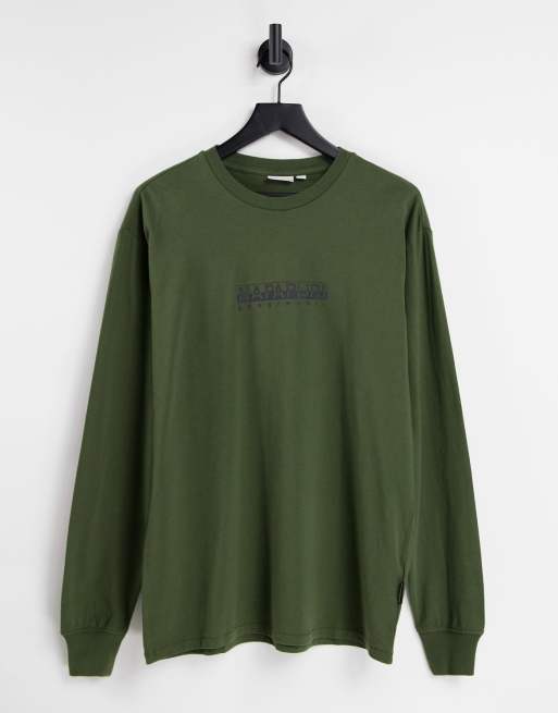 Napapijri – Box – Langärmliges Shirt in Grün 