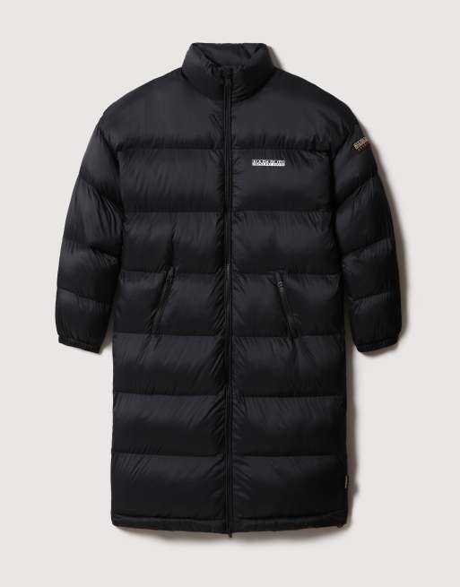 Napapijri – Box – Längs gesteppte Pufferjacke in Schwarz 