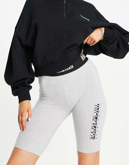 Napapijri box legging shorts in light grey | ASOS