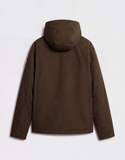 Napapijri box logo anorak in brown , 7 of 9