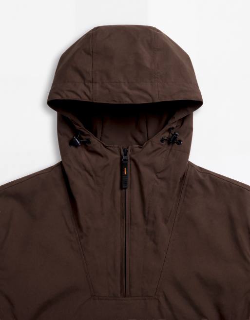 Napapijri box logo anorak in brown , 8 of 9