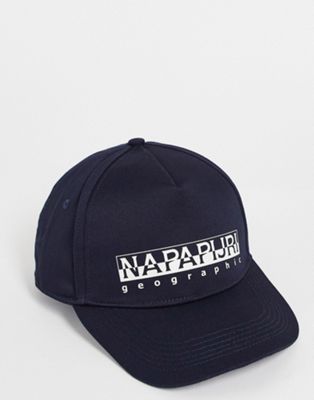 Napapijri Box logo cotton cap in navy