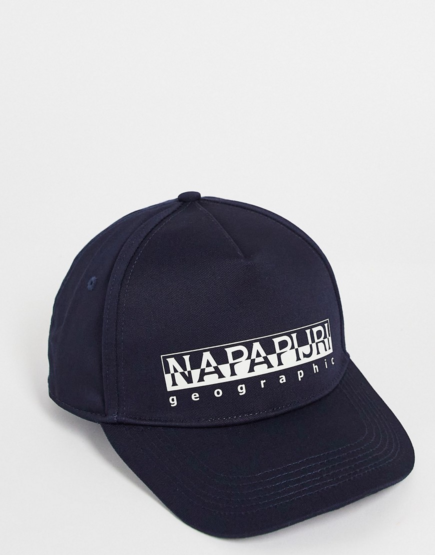 Napapijri Box logo cotton cap in navy