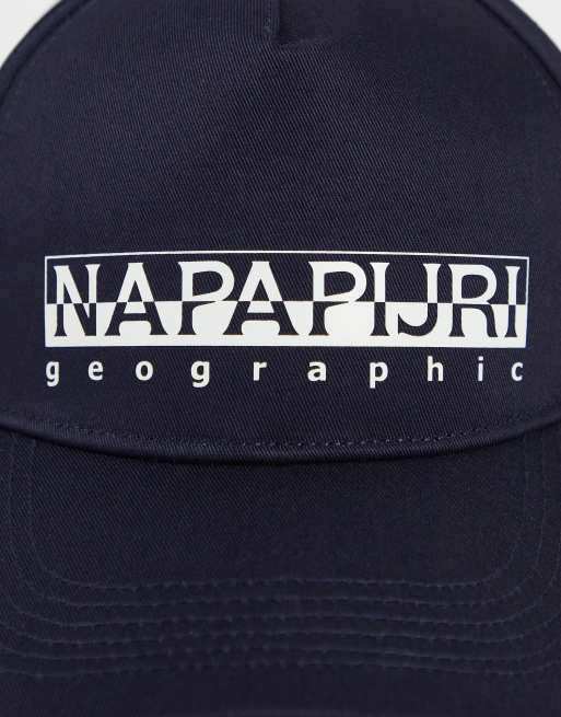 Napapijri Box logo cotton cap in navy, 3 of 4