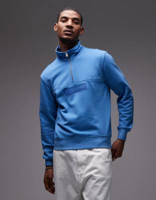 Napapijri Napapijri box logo half zip in blue