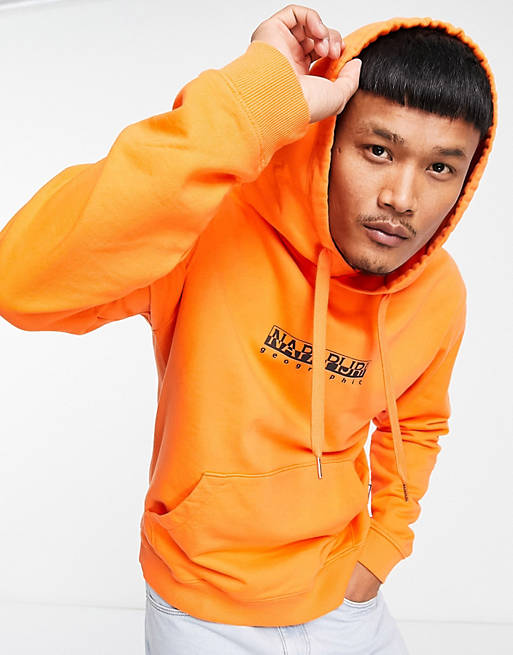Napapijri Box logo hoodie in orange | ASOS