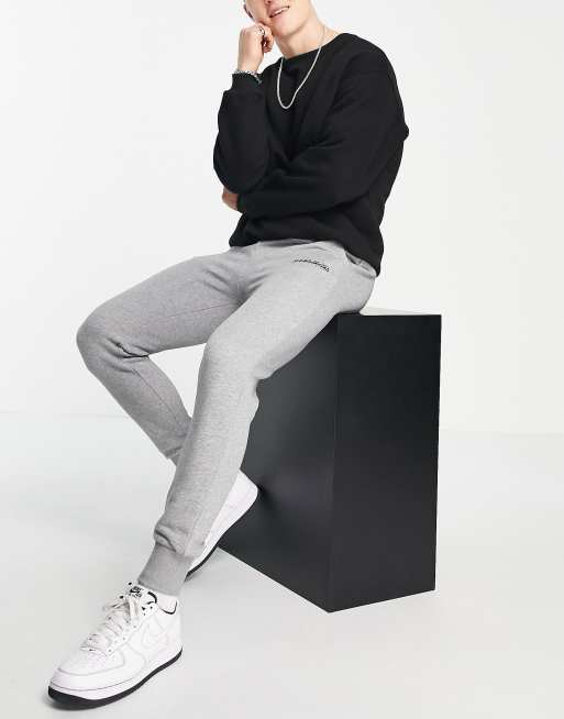 Napapijri box logo joggers in grey, 3 of 4