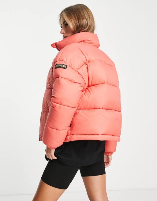 Napapijri Box logo puffer jacket in pink, 2 of 4