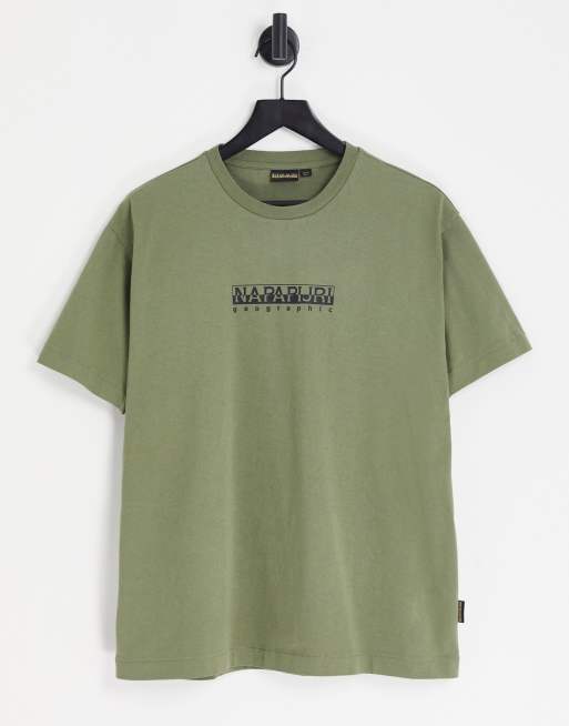 Napapijri box logo t-shirt in green