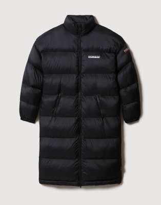 Napapijri Box Long lined puffer in black 