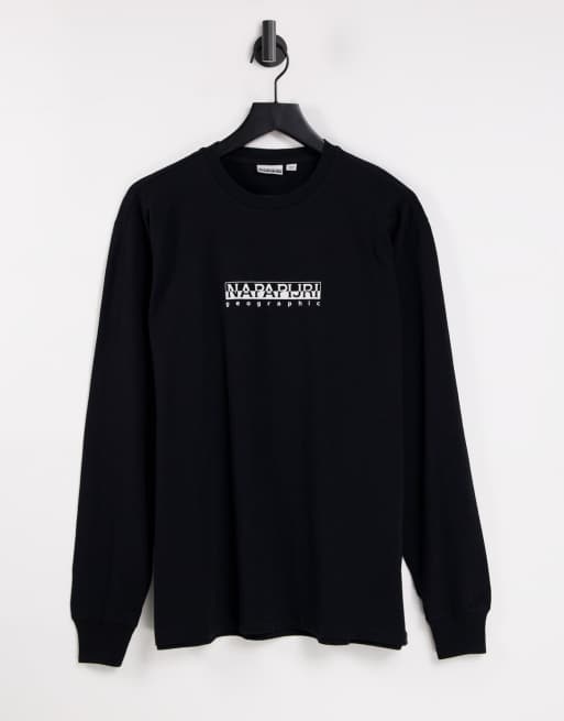 Napapijri Box long sleeve t-shirt in black | ASOS