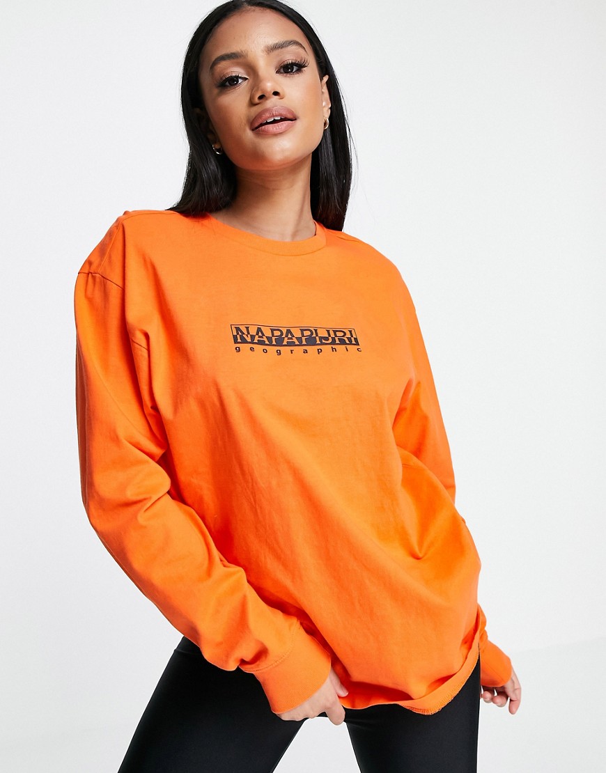 Napapijri Box long sleeve t-shirt in orange