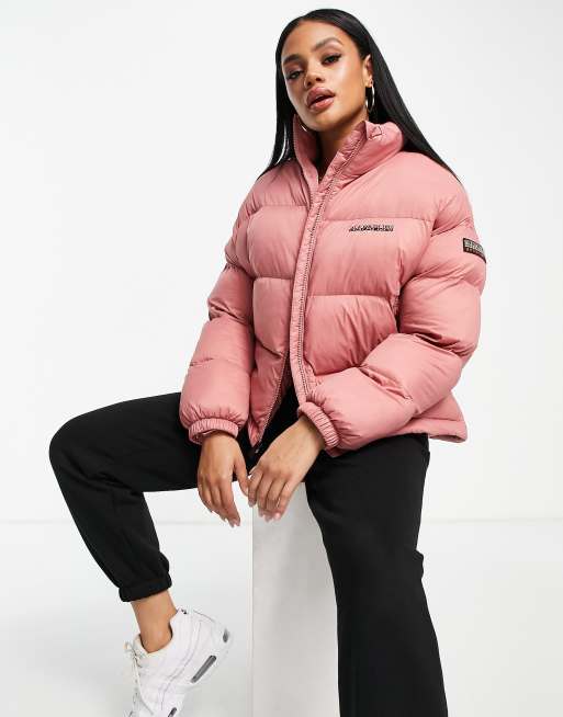 Op en neer gaan cilinder zaterdag Napapijri Box puffer jacket in pink | ASOS