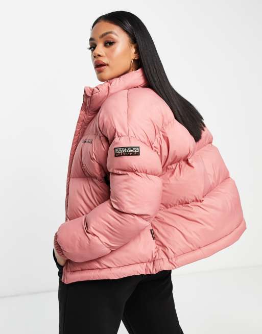 Napapijri Box puffer jacket in pink | ASOS