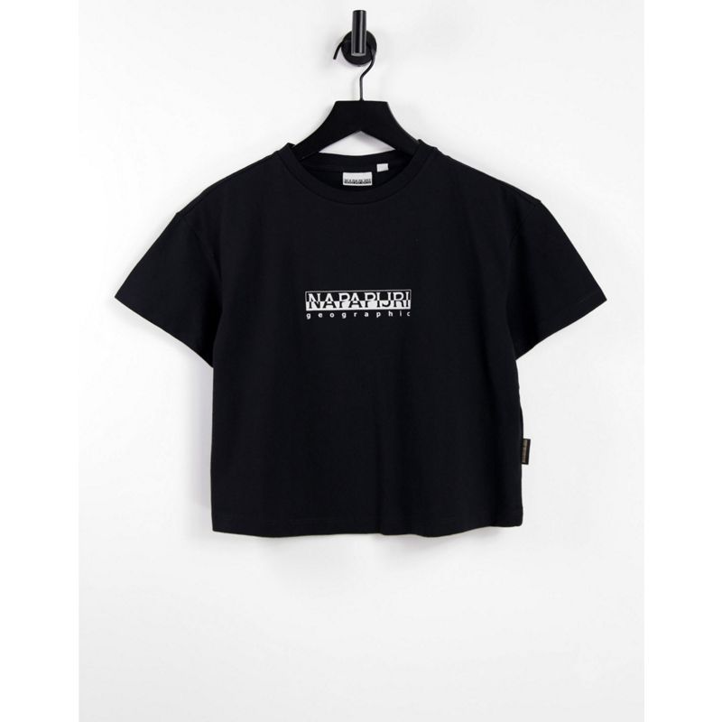  Designer Napapijri - Box - T-shirt corta squadrata nera 