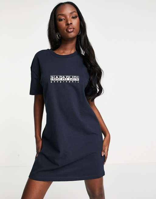 Napapijri box t shirt dress in dark blue ASOS