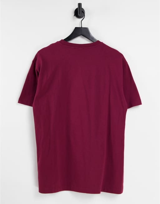 Napapijri Box t-shirt in burgundy , 3 of 4