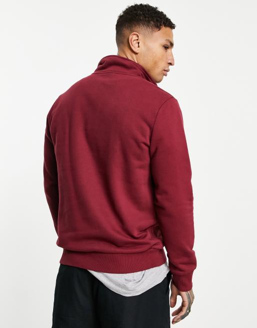 Napapijri Burgee 1/2 zip fleece in burgundy | ASOS