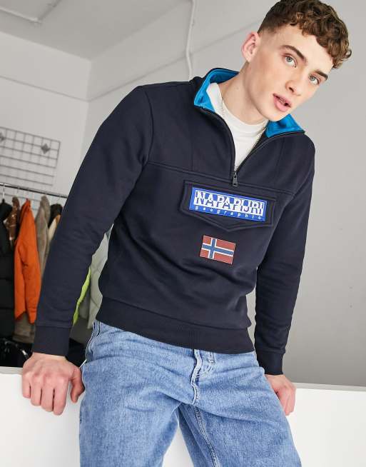 Napapijri Burgee 1/2 zip fleece in navy