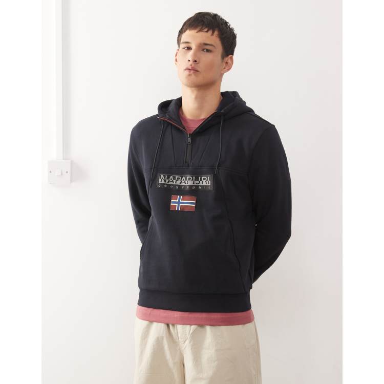 Napapijri Burgee 1/4 zip jacket in black | ASOS