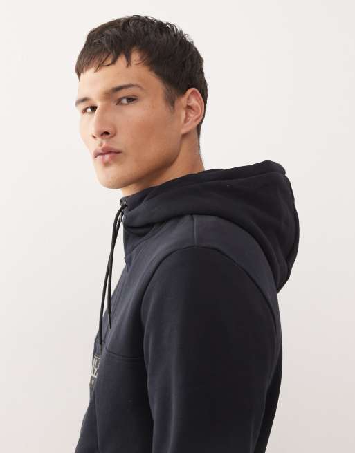 Napapijri Burgee 1/4 zip jacket in black, 4 of 5