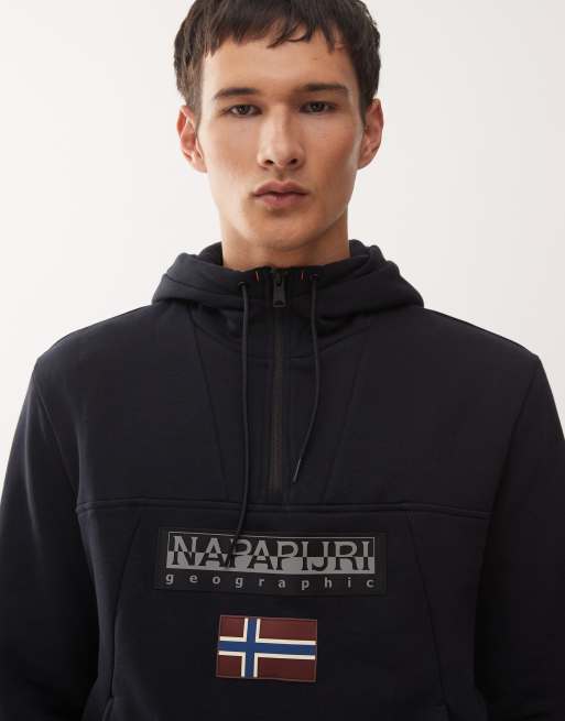 Napapijri Burgee 1/4 zip jacket in black | ASOS