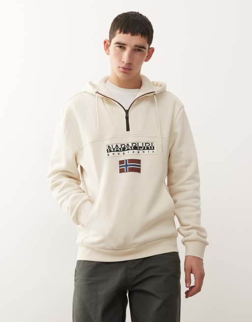 Napapijri – Burgee – Beżowa kurtka z zapięciem na zamek pod szyją