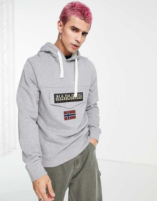 Napapijri burgee hoodie on sale grey