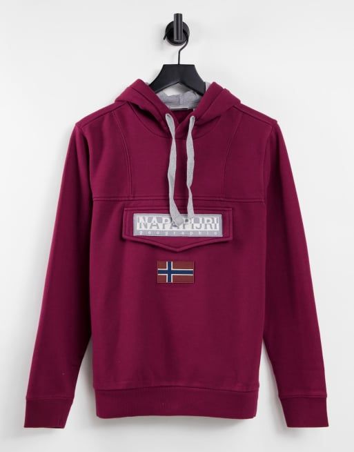 Napapijri – Burgee Winter – Bordowa bluza z kapturem